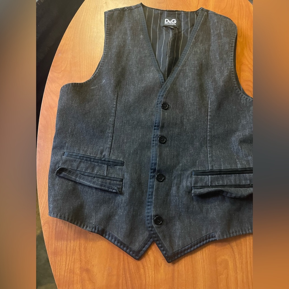 Dolce & Gabbana Dark Gray Buttoned Vest